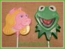 143sp Puppets Frog Pig Bear Chocolate Candy Lollipop Mold
